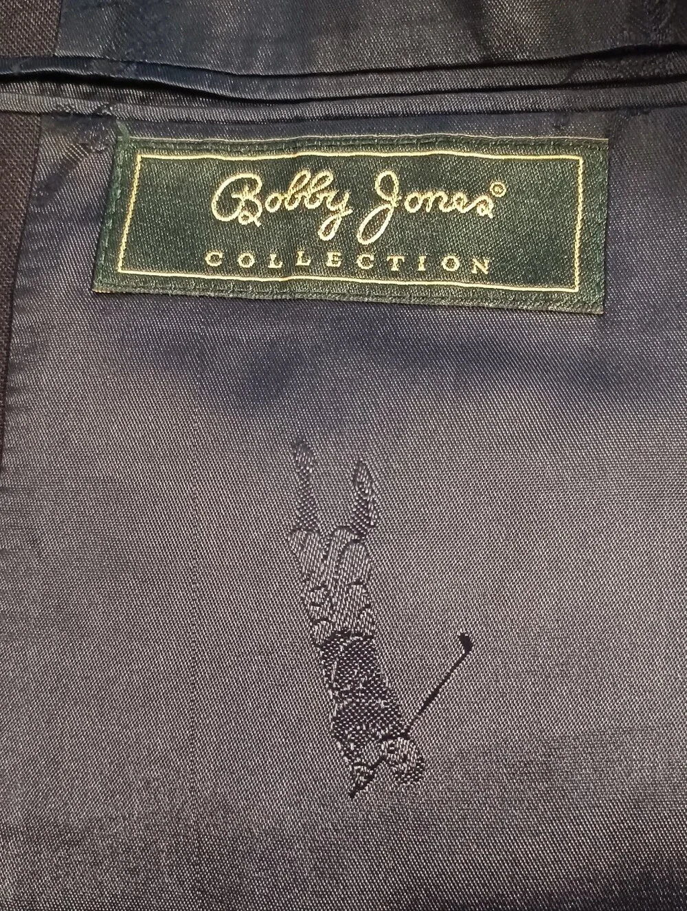 Bobby Jones Men's Wool Suit Jacket With Gold Tone Decorative Golf Buttons. 40S